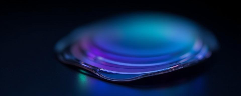 Detailansicht einer optischen Linse mit mehrschichtiger Beschichtung